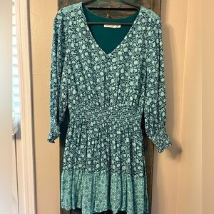 Vineyard vines sea floral smocked waist mini dress